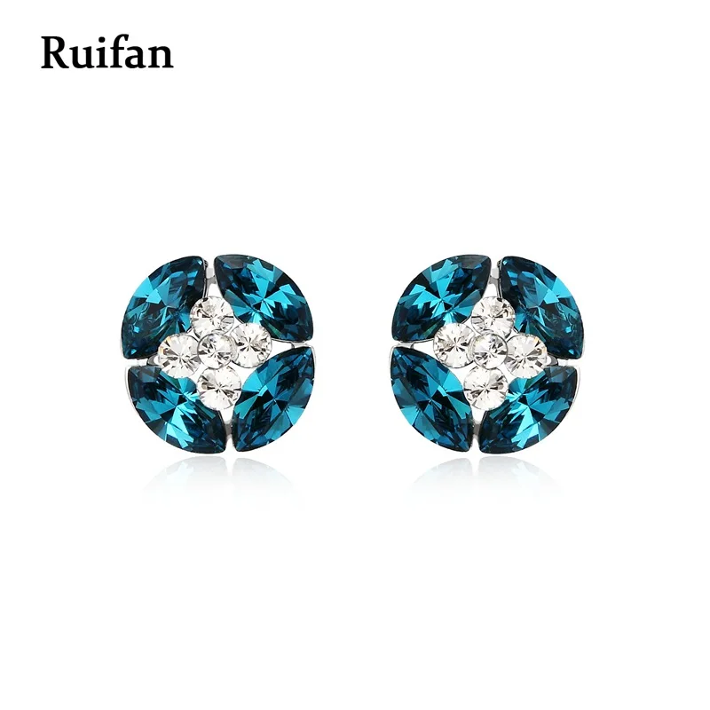 

Clearance Sale Top Quality Blue Cubic Zircon Small Earrings Silver 925 Jewelry Stud Earrings for Women Gift Girl YEA031