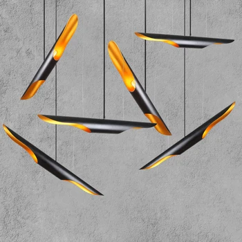 

Nordic 60/80cm bamboo shape aluminum pipe pendant light modern dinning/living room clothing shop creative led droplight fixture