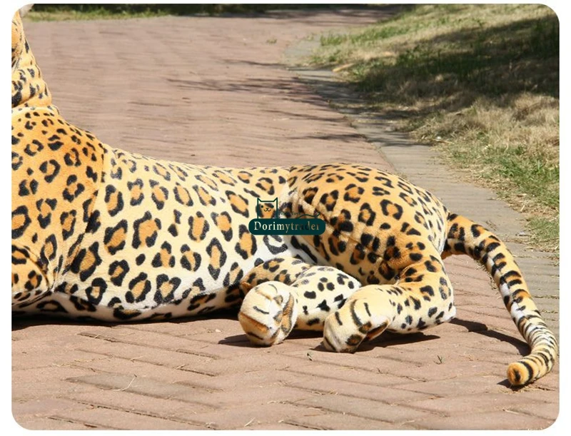 Dorimytrader Hot 130cm Huge Simulated Forest  Animal Panther Stuffed Soft Animal Leopard Doll Pillow Great Kids Gift DY60695(9)