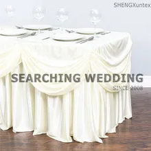 Все в ледяной шелковой Скатерти Пелерина плиссе скатерть юбка для Свадебные украшения
