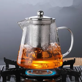 

3sizes High quality Heat Resistant Glass Teapot Chinese kung fu Tea Set Puer Kettle Coffee Glass Maker Convenient Office Tea Pot
