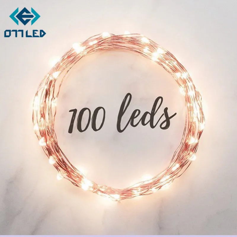 New 1M 2M 5M Copper Silver Wire LED String lights Waterproof Holiday lighting For Fairy Christmas Tree Wedding Party Decoration