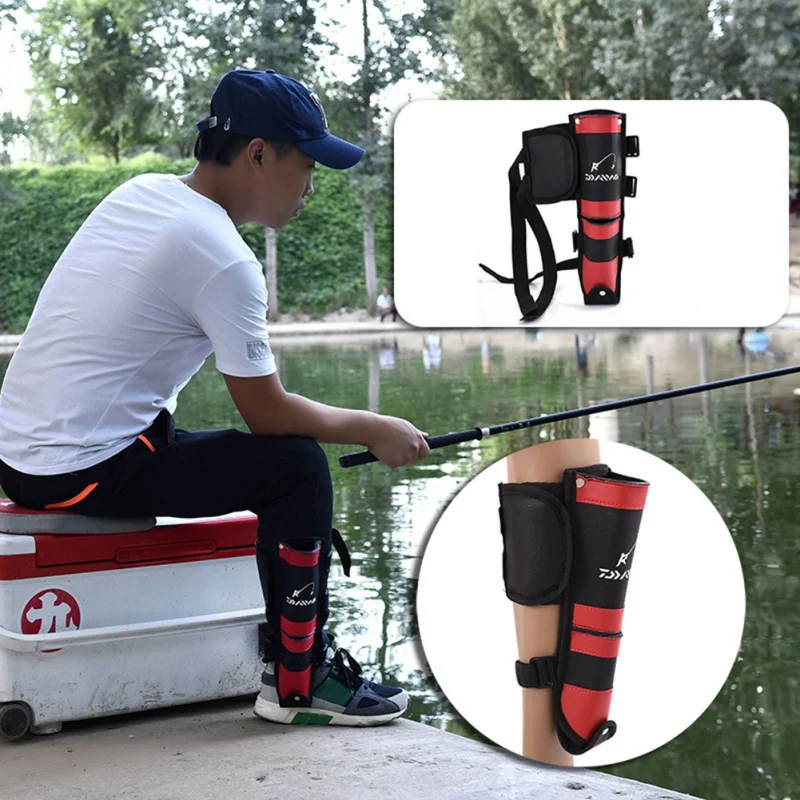 

Multi tool Fishing Bag Leather 2 Layers Durable professional Fishing Leg Mounted Rod Holder Leg Holster for Rock Fishing1