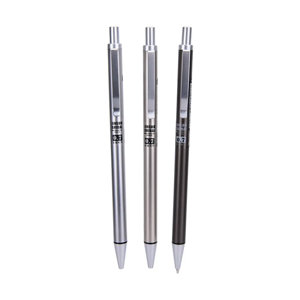 

0.7mm Iron Metal Mechanical Pencil Creative Press Automatic Pens For Writing Drawing Stationery Office School Supply