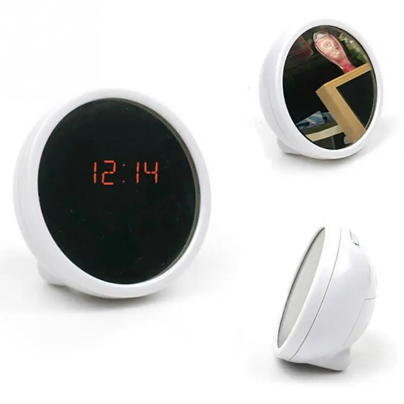 Электронный будильник Мини Настольные часы с зеркальной поверхностью светодиодный ночной Светильник