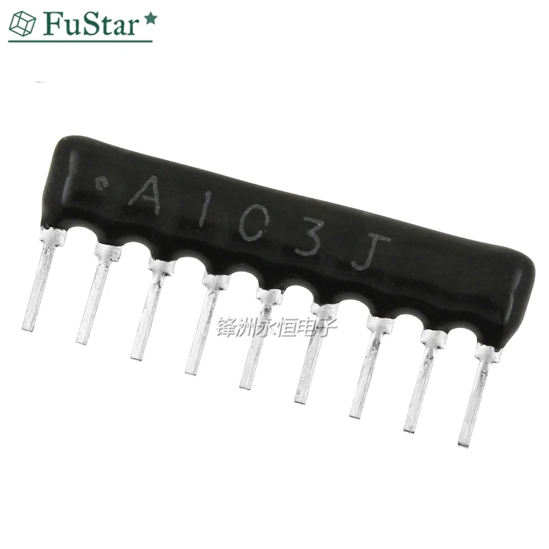 Resistor A103J de 9 pines, matriz de red A09 103, 10K ohm, A103, 2,54
