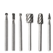 6pcs/set High Speed Steel Burr Drill Bit Set Wood Carving Rasps For Dremel Shank Burs Tools Cutting Tool 6pcs/set High Speed Steel Burr Drill Bit Set Wood Carving Rasps For Dremel Shank Burs Tools Cutting Tool
