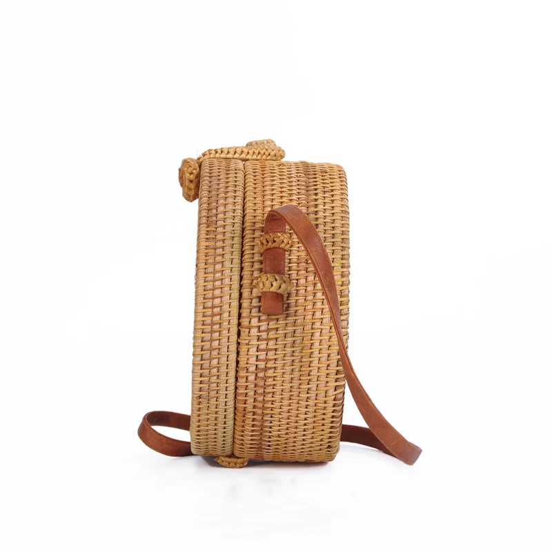 Female Vintage Bamboo Bags Women Bohemian Summer Beach Handbag Hollow Lady Circle Shoulder Bag Round Handmade Knitted Bag SS3033 (6)