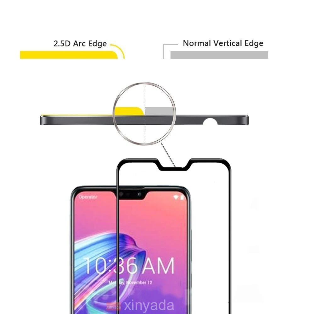 Закалённое стекло с округлыми рамками Asus Zenfone 5Z ZS620KL 5 ZE620KL M1 ZB555KL ZB601KL ZB602KL ZA550KL M2