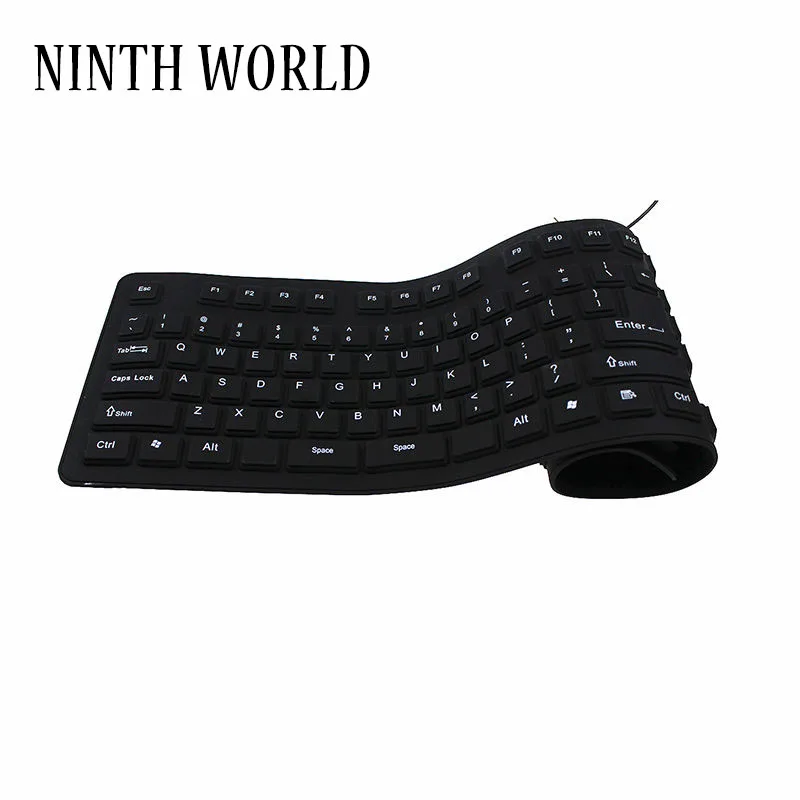 Wholesale 85 109 Keys Keyboard USB Wired Silicon Portable Keyboard Teclado Layout Clavier