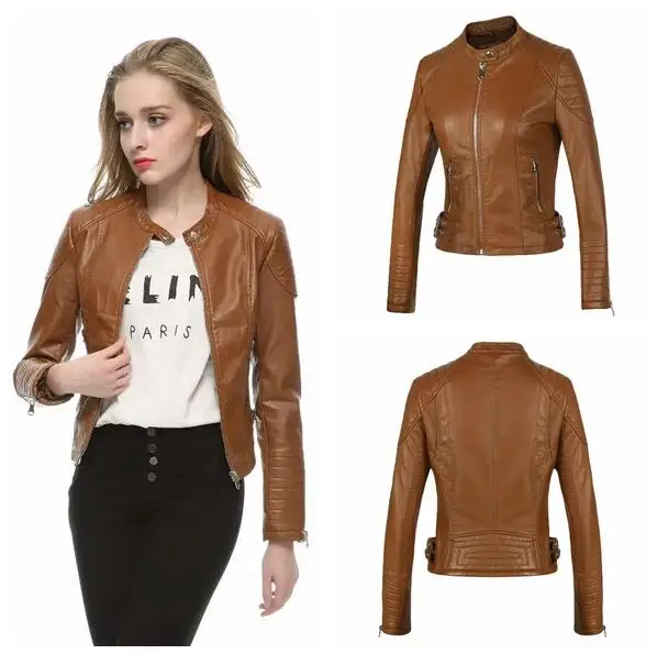 Hot Sale 2017 New Spring Fashion Women Motorcycle Faux