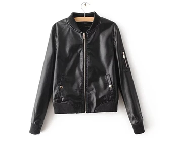 

Fashion Nice Autumn New Women PU Leather Collar Collar Small Leather Women Short Section Motorcycle Leather Jacket Jacket