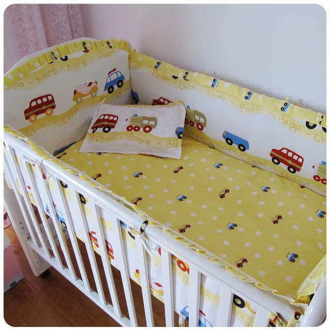 

Promotion! 6PCS Cot Crib Bedding Set ,Wholesale and Retail Children Cot Sets, (bumpers+sheet+pillow cover)