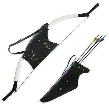 

Hunting Bow and Arrow Case Set Leather Waist Belt Archery Arrow Quiver Recurve Bow Case Bag