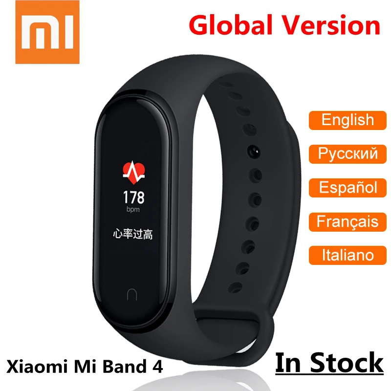 

In Stock Original Xiaomi Mi Band 4 Fitness Bracelet Miband 4 Music Control Bluetooth 5.0 AMOLED Touch Screen Heart Rate Monitor