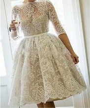 Cocktailkleider 2016 Hohe Qualität Vestido Neue Ankunft O Neck Halbarm Kurze Elegante Spitze Cocktailkleider Günstige Kleid