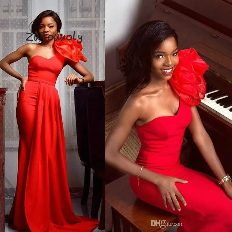 long flowy red dress