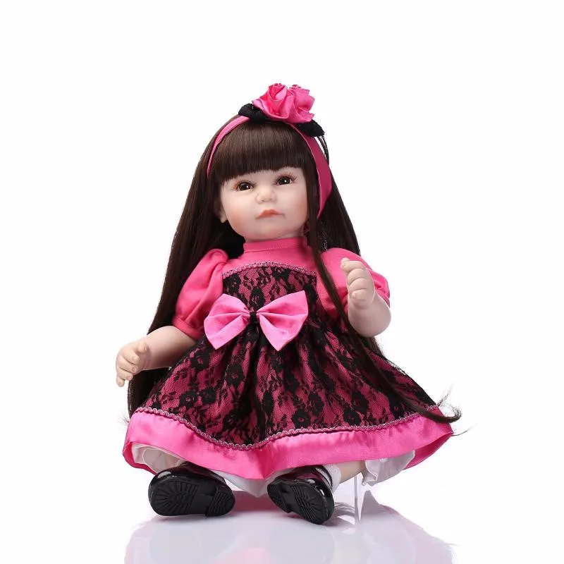 Npk 52 см милые девушки куклы игрушки коричневый длинные волосы принцессы куклы детей высокая моделирования игровой дом игрушки bonecas