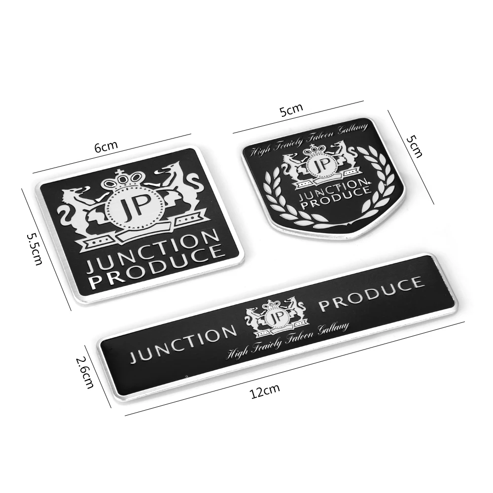 

1 Pieces 3D Aluminum JUNCTION PRODUCE Sticker Decal JP Car-Stying For Bmw Honda Audi Vw Volkswagen Toyota Nissan Mazda