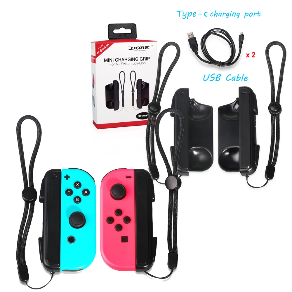 

Mini Charging Dock Charger for Nintendo Switch Joy-Con with Low Battery Reminder and LED Charger Indicator - Black, 2 Packs