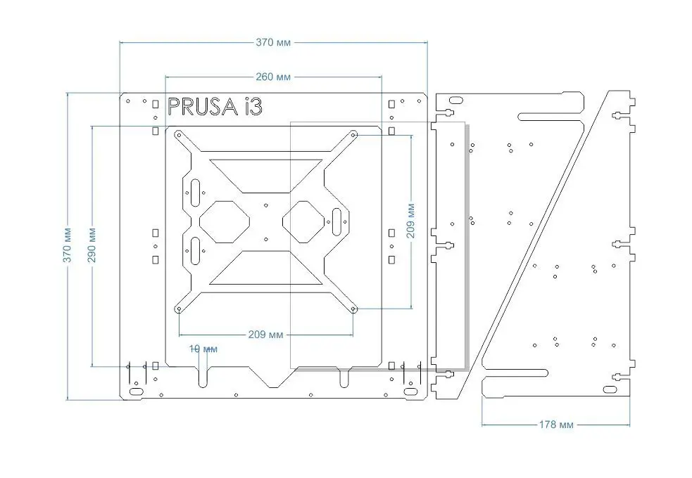 Чертежи для 3д печати 3D Printer Reprap Mendel Prusa i3 Frame 6mm PLYwood + Screws + LCD holder - AliE