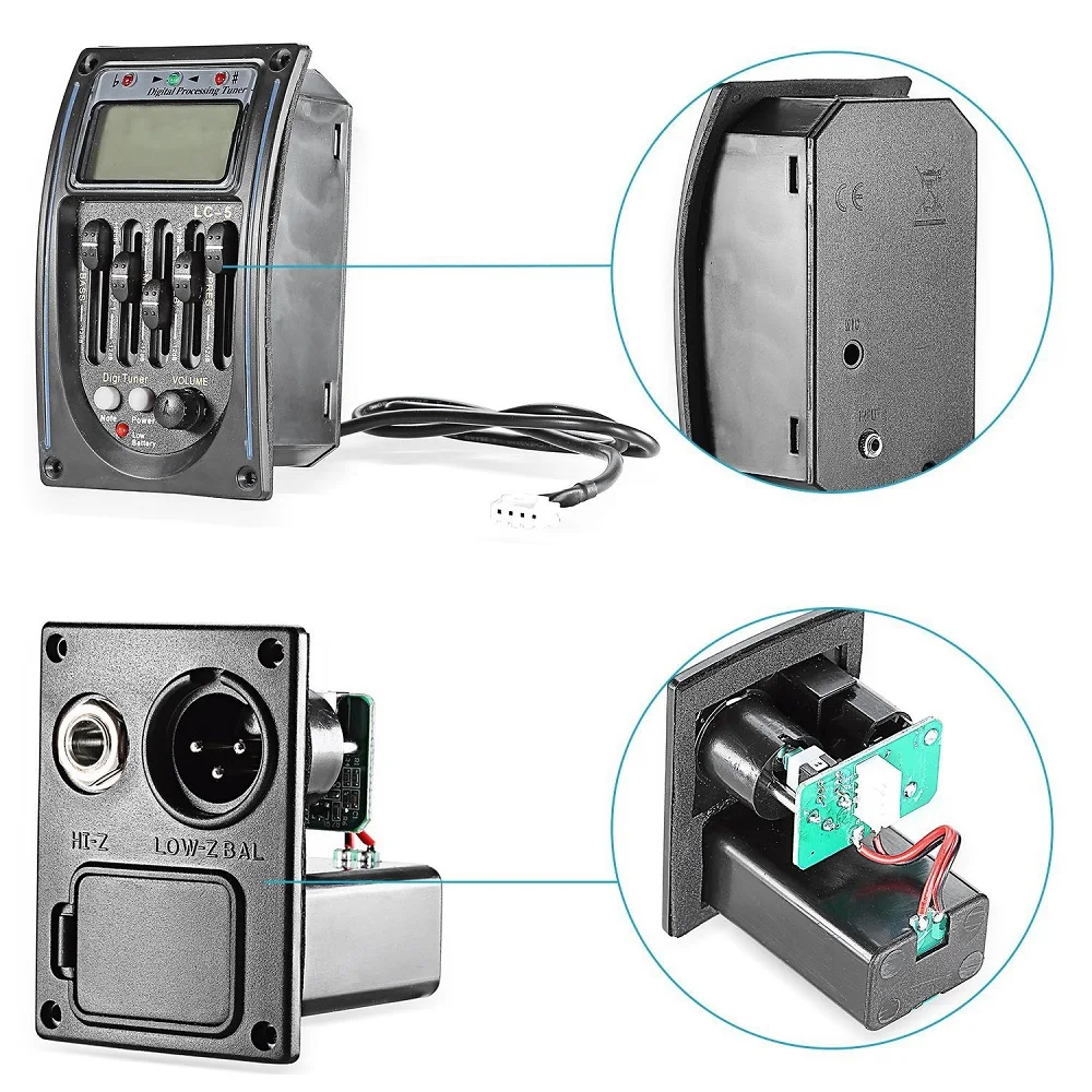 Гитарный драйвер LC-5 5 полос Акустическая гитара дети игрушечные музыкальные инструменты Preamp пикап экв преамп ЖК-тюнер пьезо-пикап подарки