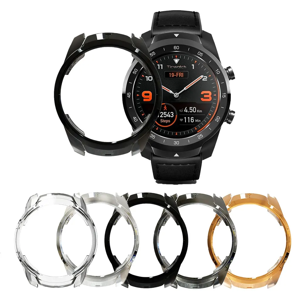 

Classic TPU Plating Hollow-Out Protection Watch Case For Ticwatch Pro Smart Sport Watch Protect Shell Case Accessories