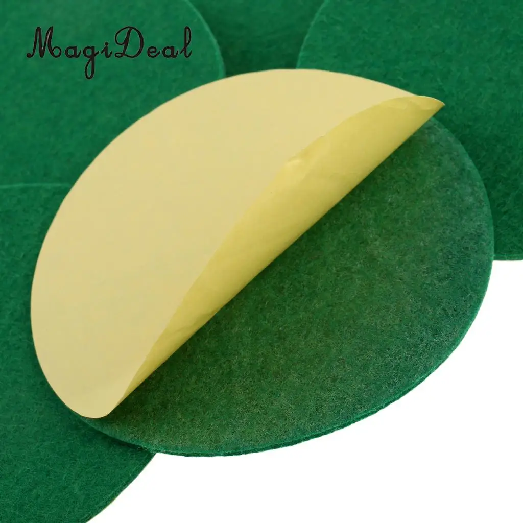 MagiDeal 6 Pieces Air Hockey Table Felt Pushers Replacement Felt Pads Green 94mm