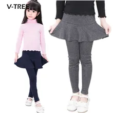 Vtree леггинсы для маленьких девочек Хлопчатобумажная юбка брюки для девочек детские брюки ярких цветов эксклюзивная одежда для детей Детские леггинсы от 2 до 7 лет