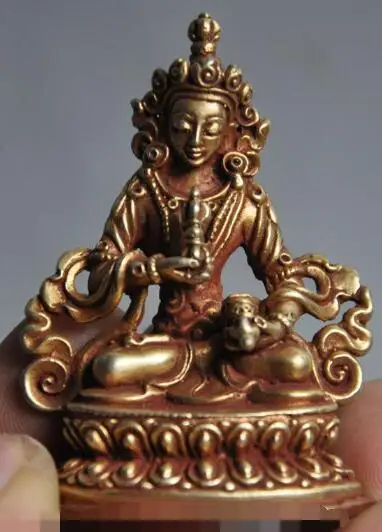 

S1144 tibet buddhism bronze 24k gold gilt Vajrasattva Kwan-Yin guanyin goddess statue discount 30% (C0324)