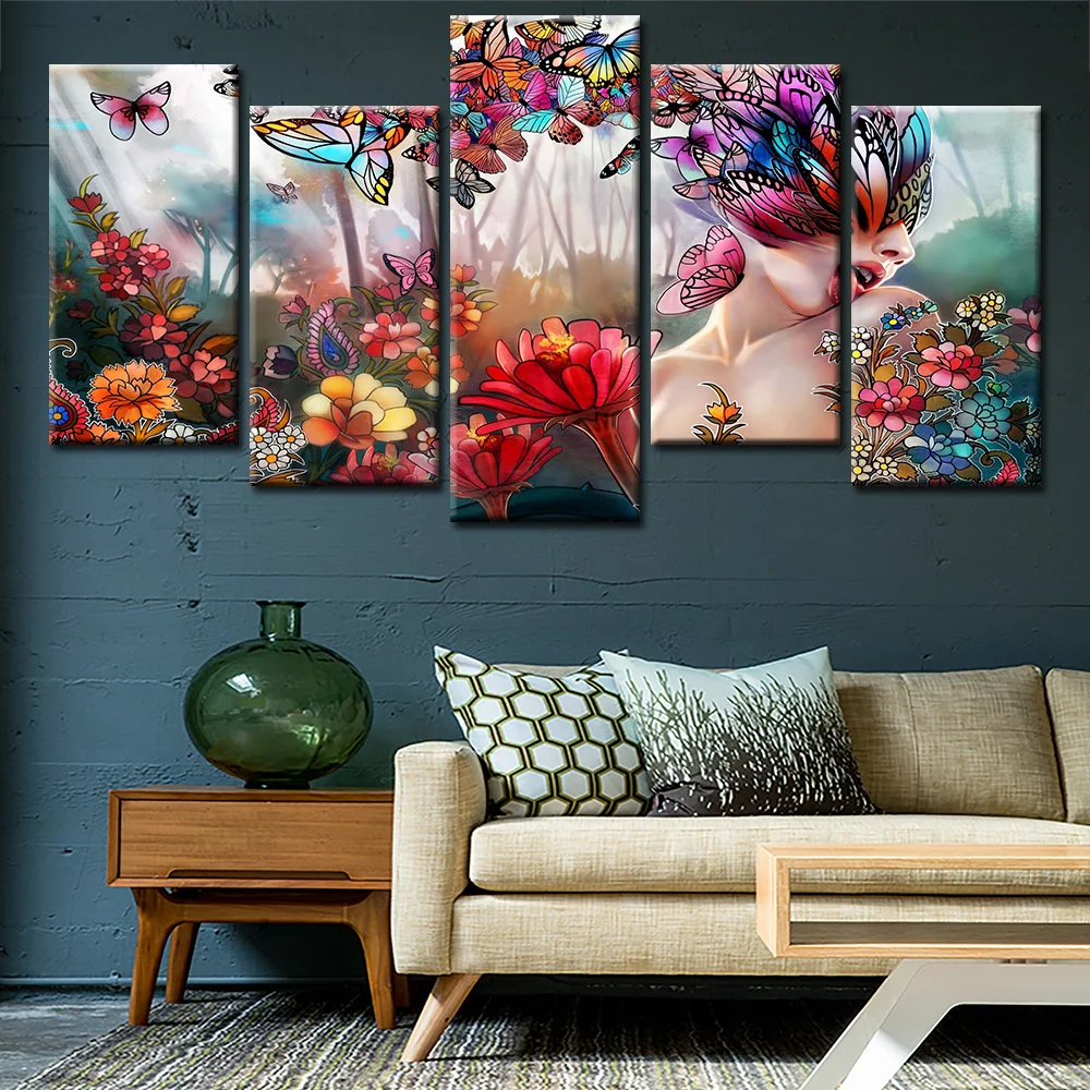 HD-Printed-Abstract-butterfly-girl-Painting-on (1)