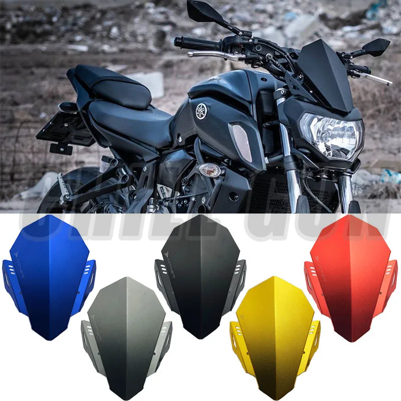 Мотоцикл с ЧПУ алюминиевый набор дефлектор лобовое стекло WindscreenFits для YAMAHA MT-07 MT 07 MT07 FZ07 FZ-07 FZ 07 18-19"