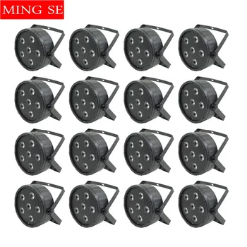 

16pcs/lots 6x12w RGBWA UV 6in1 Led Par Lights With IEC13 Interface UV Par Wall Washer Use For Wedding Bar Disco Stage Light