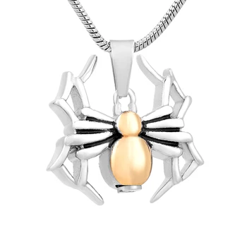 

IJD9761 Spider shape animal cremation keepsake pendant steel Spider ashes holder pendant for love pet memorial