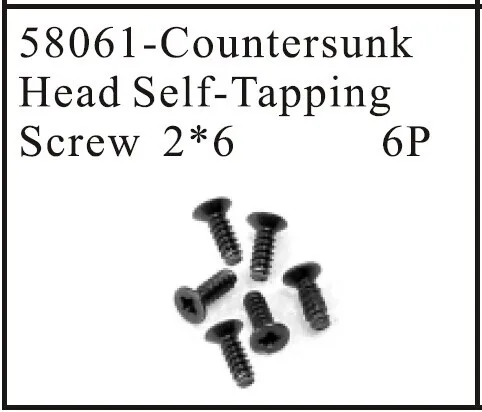 

hsp 58061 Countersunk Head Self-Tapping Screw2*6 1:18 1/18 Model Car Buggy Monster Truck Short Course Truck Spare Parts 94807