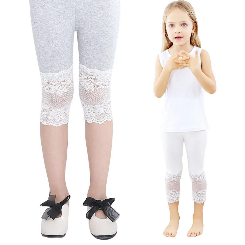 Baby Girls Leggings Summer Modal Lace Patch Stretchy Pants for Children