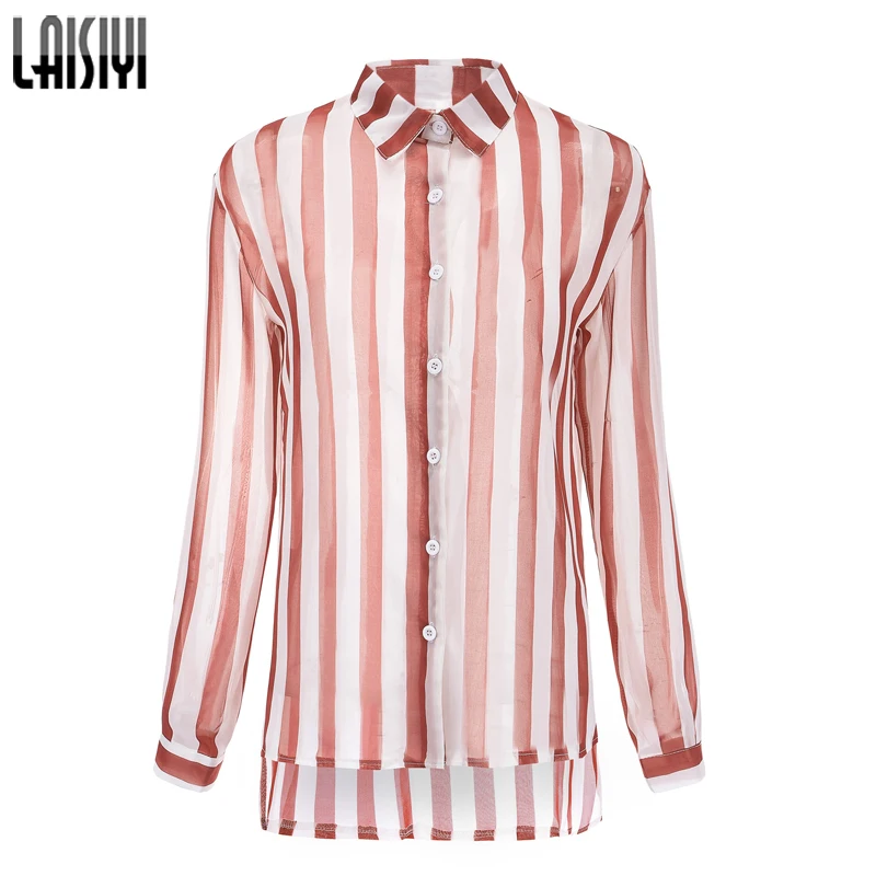 Aliexpress.com : Buy LAISIYI Red White Striped Blouse