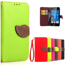 Tirón de lujo de la pu soporte de la carpeta del cuero case para nokia microsoft lumia 650 case contraportada colorida para microsoft lumia 650 _>