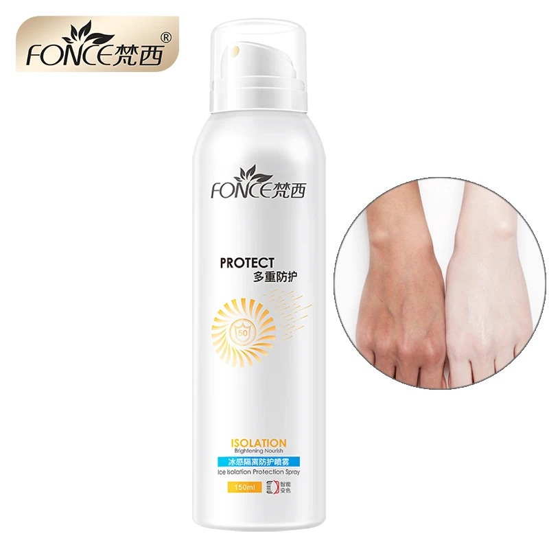 Fonce Korean Ice flu sunscreen spray 150ml SPF 50 skin whitening spray Facial isolation Ultraviolet light UV Pregnant available