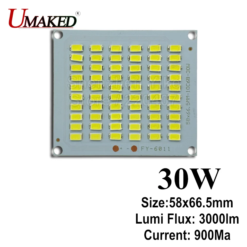 

100% Full Power led PCB 30W 3000lm SMD5730 led chip,66.5x58mm led floodlight board, Aluminum plate base for LED floodlight