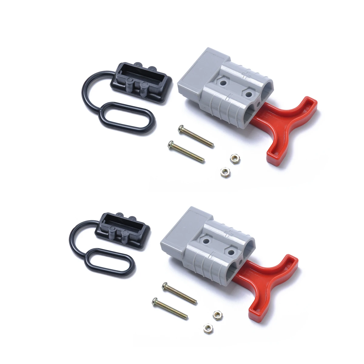 

Durable Universal 10-12 AWG 50A Battery Connect Quick Connector Plug For Forklift Winch Trailer Driver Electrical Devices (Gray)