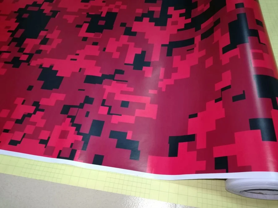 red digital printed camo vinyl car wrapping film  car sticker foil (3)