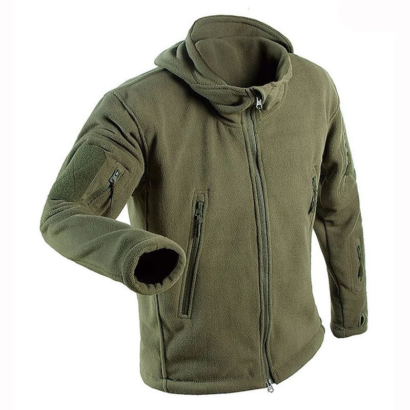 

Tactical Softshell Hunting Jacket Men Outdoor Sport Hooded Jacket Polar Fleece Breathable Keep Warm Hiking Camping Windbreaker