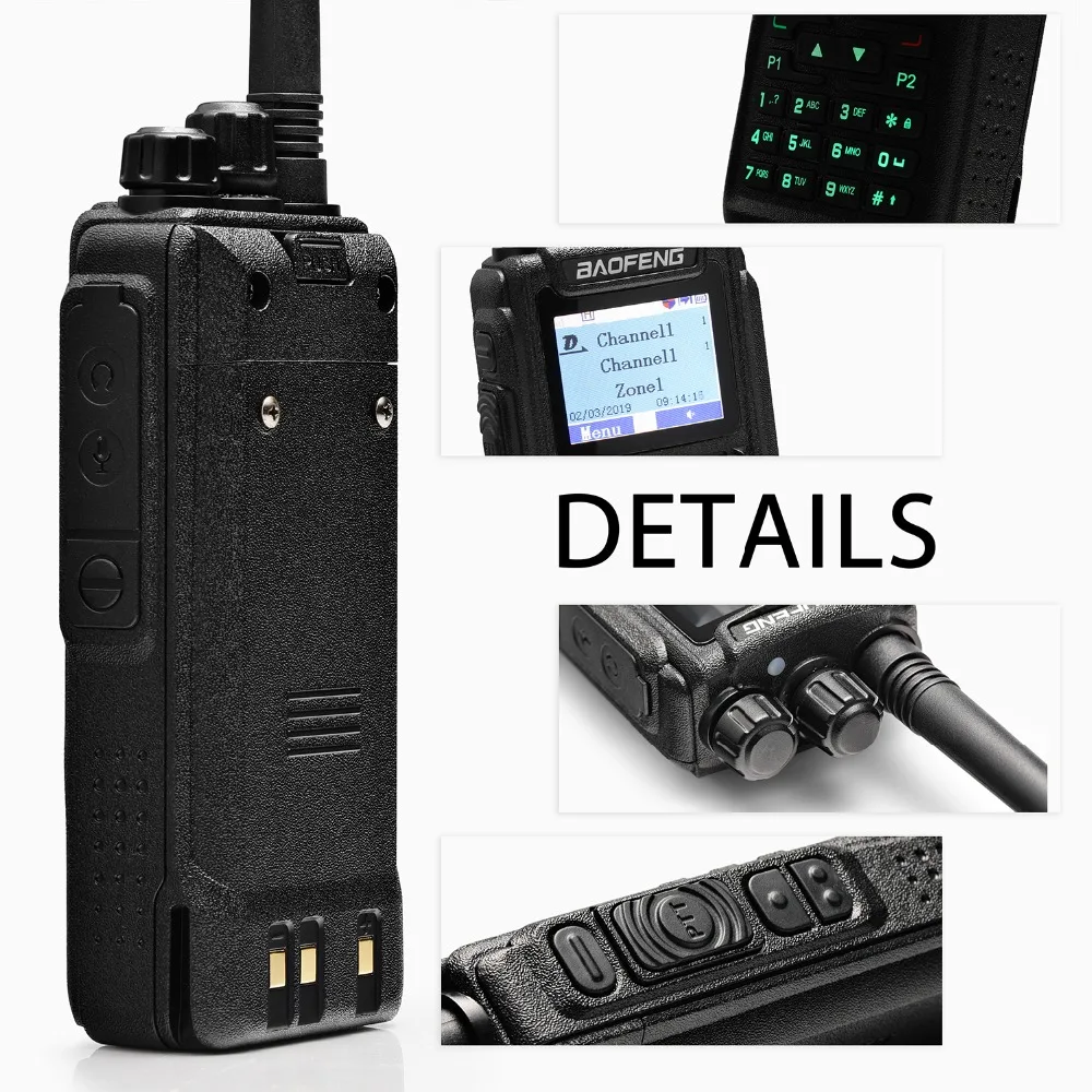 Baofeng DM 1701 DMR w/ 3000CH SMS цифровая аналоговая Двухдиапазонная рация с двойным