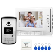 FREE 7″ Video Intercom Door Phone System With 1 White Monitor 1 RFID Card Reader HD Doorbell Camera In Stock Wholesale
