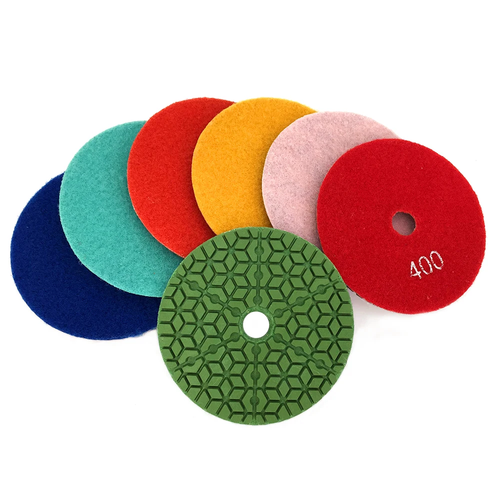 Free shipping 10Pcs/Set Marble Polishing Pad 4 Inches Diamond Sanding Disk For Granite 100mm Premium Wet Polishing Pads WPD11