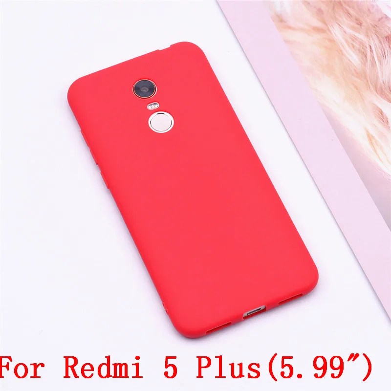Мягкий чехол из ТПУ для Xiaomi Redmi 5, чехол для Xiaomi Redmi 5 Plus, матовый Мягкий силиконовый чехол для телефона, чехол для Redmi 5/5 Plus, чехол s - Цвет: Red