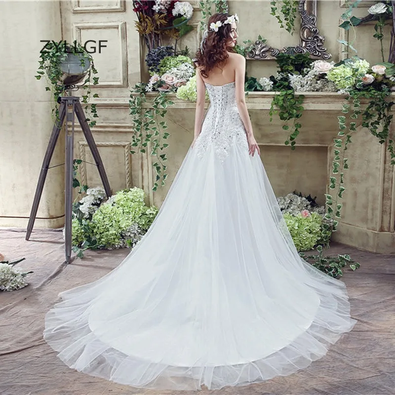 ZYLLGF Vestido Novia Bohemio линии Милая мама невесты платья аппликации из бисера плюс Размеры матери платье H3