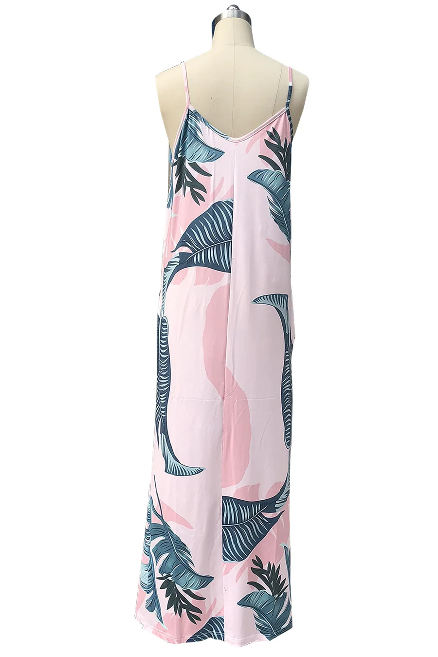 Gladiolus Elegant Long Dresses Bohemian Sundress 2018 Women V-Neck Spaghetti Strap Print Floral Maxi Causal Loose Summer Dress (27)