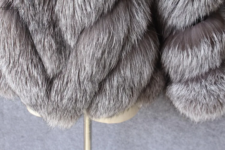 2018 Новое поступление натуральным silver fox Меховая куртка пальто для женщин модные женские туфли зимняя меховая верхняя одежда в европейском